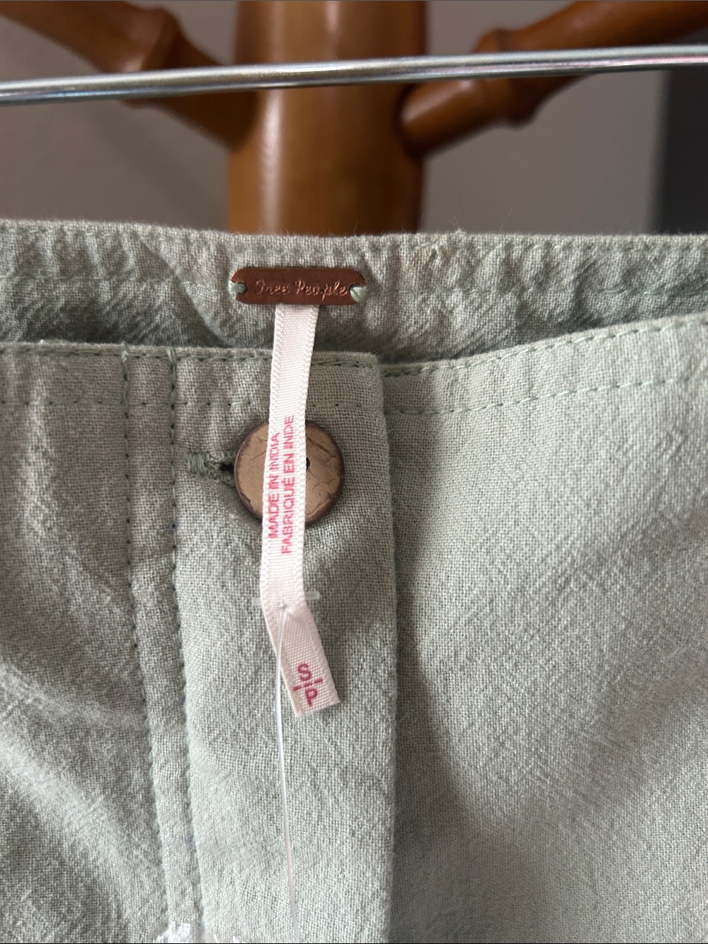 Free People Wide-Leg Tie Waist Pants in Sage - Picture 3 of 3